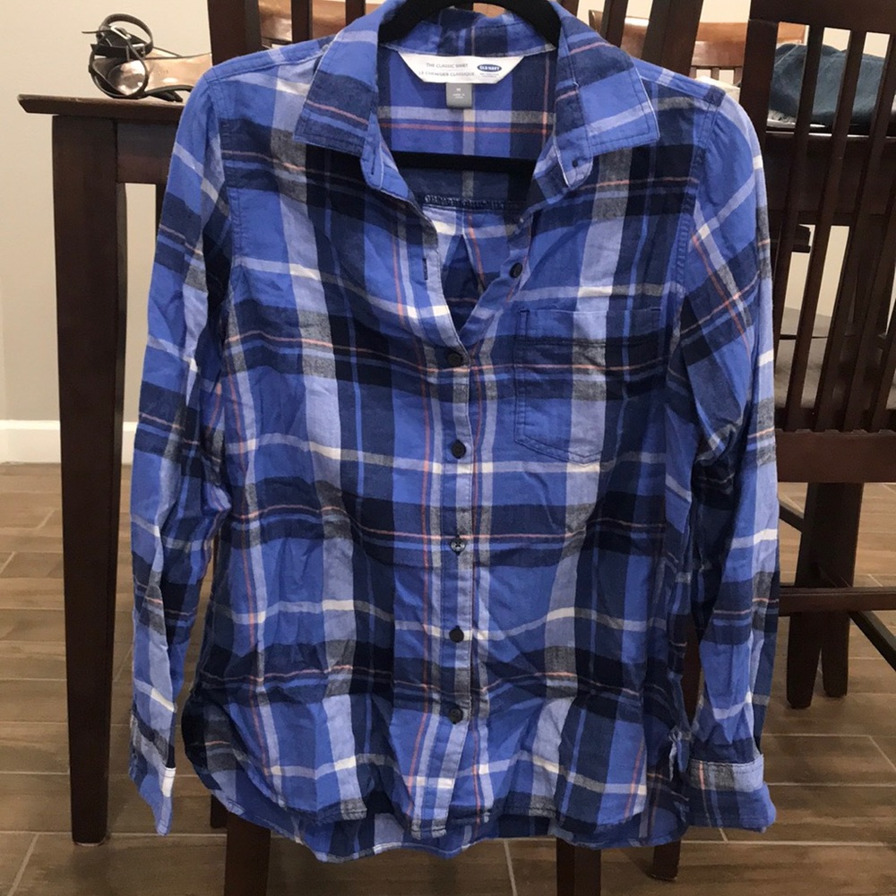 Blue/white “flannel” shirt